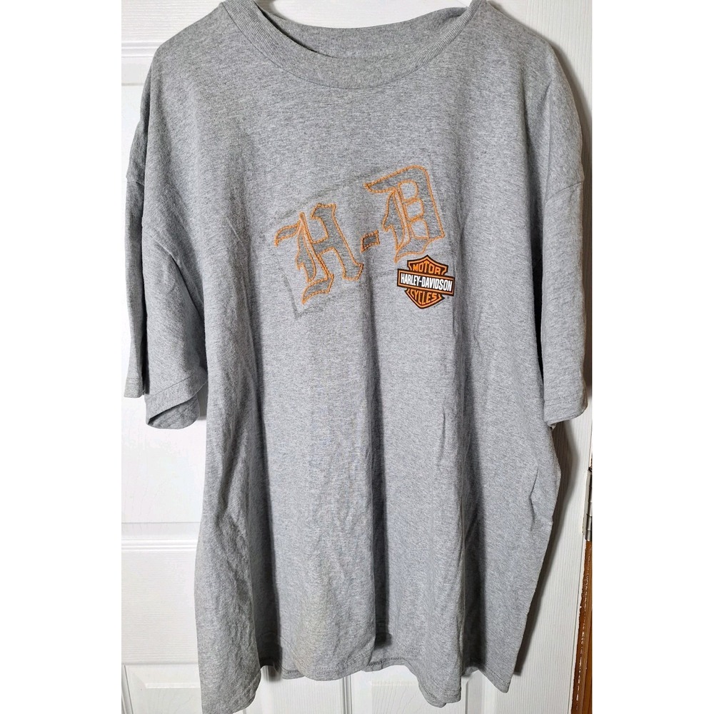 Harley Davidson H-D Cycles Men's T-Shirt 2XL Cleveland Ohio Grey 2000s Crew Neck